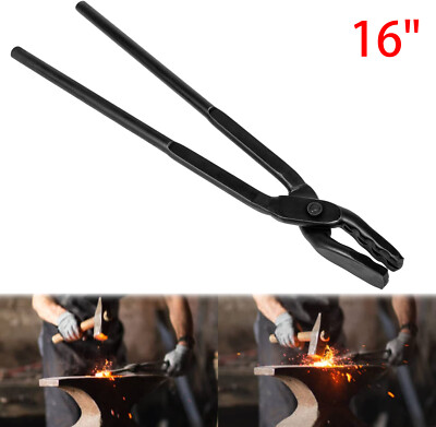 16'' Wolf Jaw Blacksmithing Tongs Multipurpose Forge Tool For Beginner Bladesmith