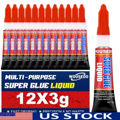 12X3g Super Glue Fast Drying Strong Adhesive Wood Plastic Metal Craft Repair New