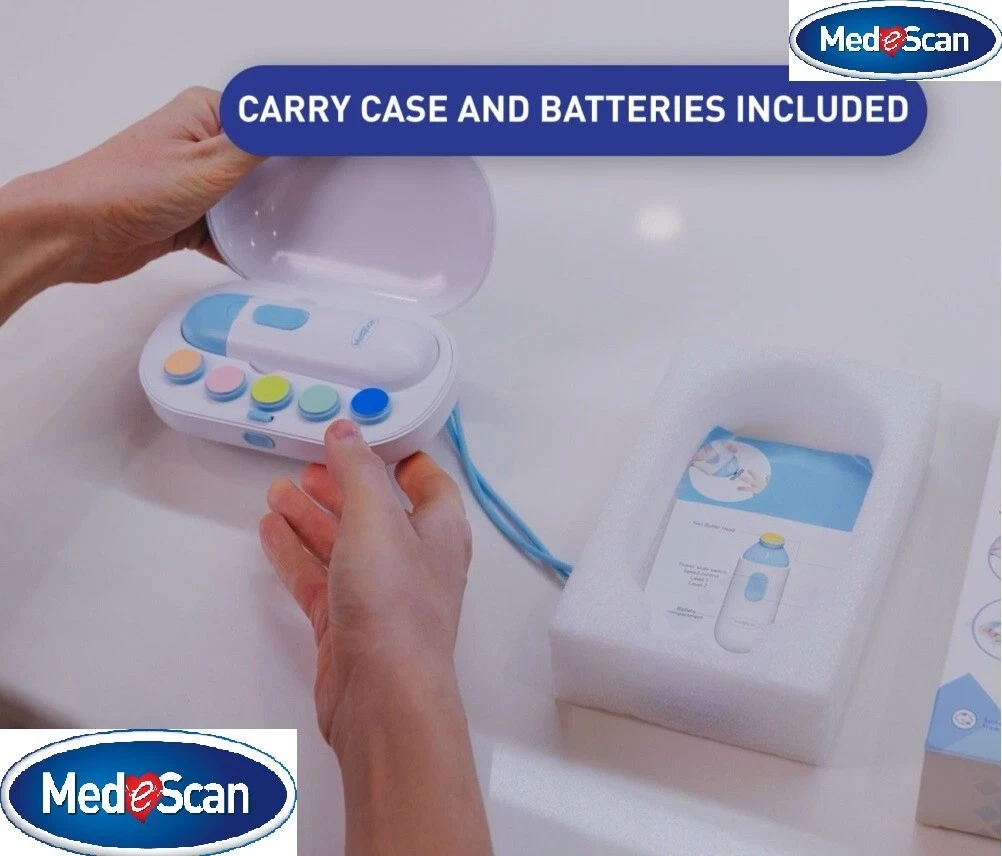 Medescan Electric Baby Nail Trimmer Infant Newborn Safe Lil L'il Buffer Clipper
Opens in a new windo