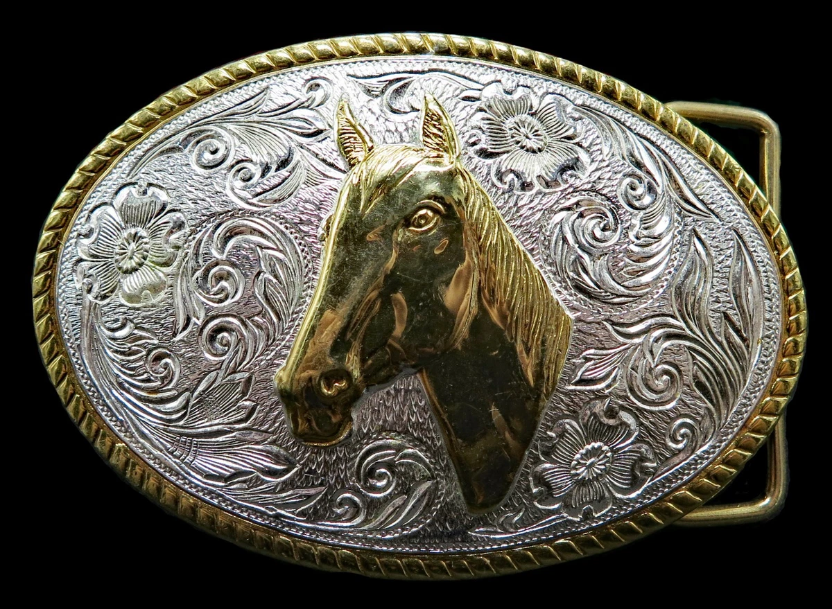 Vintage Don Quinn Originals Horse Belt Buckle Enamel HTG W VA USA Vintage Enamel Western Horse Rider Oval Belt Buckle 3.25” | eBay main image 3
