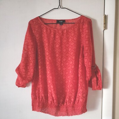  Women's AGB size Small half Sleeve Red Blouse 