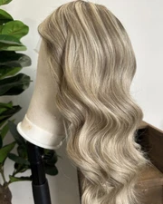 13x4  Lace Front Wigs Pre Plucked Highlight Blonde Human Hair Body Wave