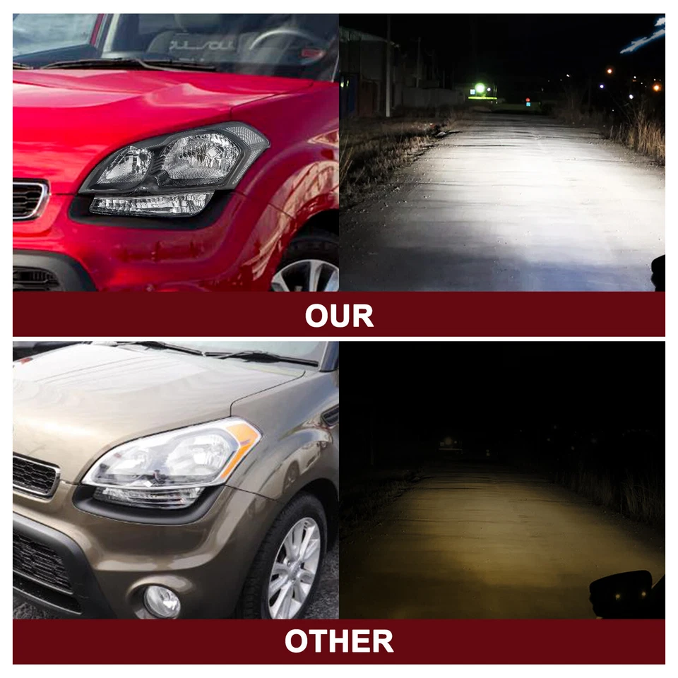 Par de faróis de canto preto halogênio preto claro LH+RH para 2012-2013 Kia Soul - Imagem 4 de 4