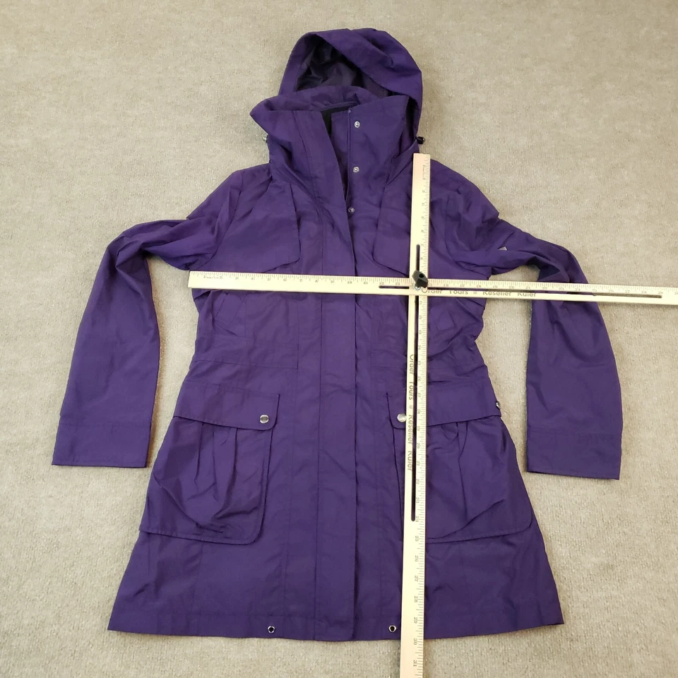 Chaqueta Cole Haan Mujer Mediana Púrpura Cremallera Completa Bolsillos con Capucha Ligera Informal Foto 2 de 4