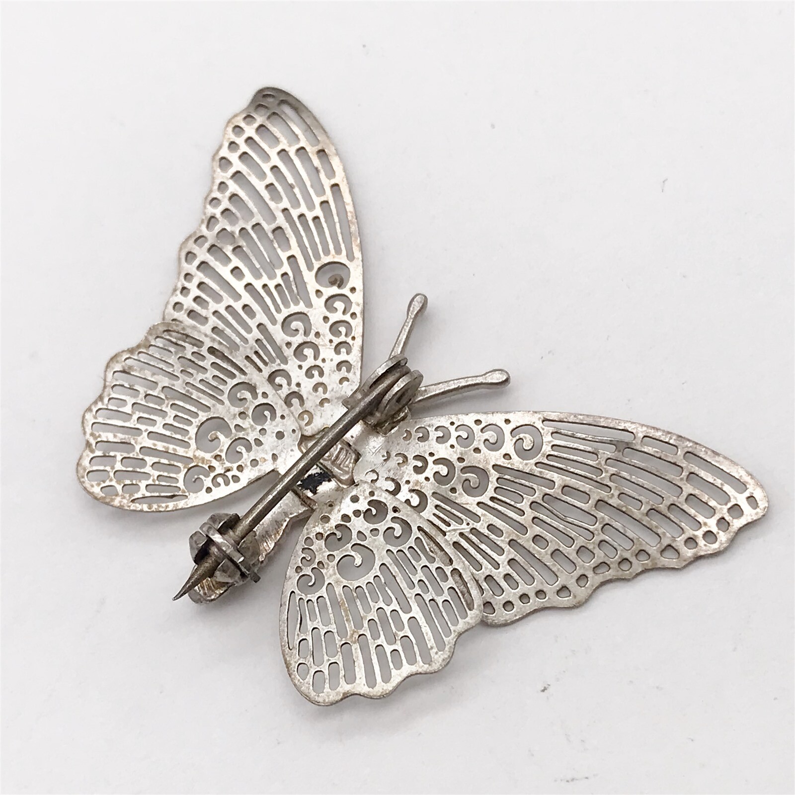 VINTAGE SOLID SILVER CUT WORK FANCY BUTTERFLY LAD… - image 3