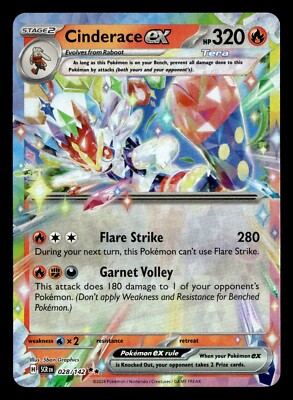 cinderace ex pokemon card value - SVP 163 - Gold Full Art [Fire][Fire][Colorless] Max Pyro Ball 170 Your opponents Active Pokemon is now Burned. Sealed Cinderace Ex SVP 166