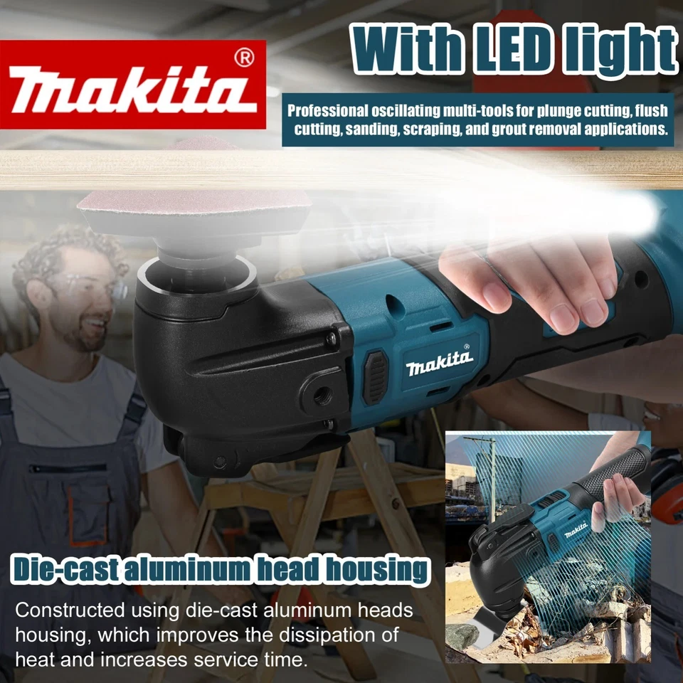 Makita 18V Brushless Sgancio Rapido Utensile Oscillante Multifunzione Renova - Immagine 2 di 4