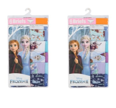 DISNEY FROZEN II - SIZE: 2T-3T - 100% Cotton Briefs - JUMBO PACK- 12 PAIRS! -NEW