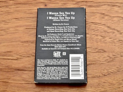 Color Me Badd ♫ I Wanna Sex You Up ♫ Rare 1991 Giant Records Cassette Single - Picture 2 of 3
