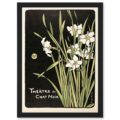 Auriol Programm Cover Theater Chat Noir Vintage Werbung gerahmt A4 Wandbild Kunstdruck