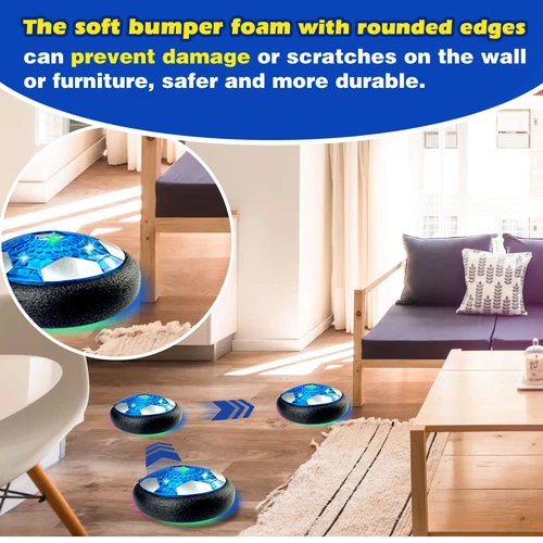 Hover Soccer Ball Set with 2 Goals USB Rechargeable LED Light Floating Ball Toys - Picture 8 of 14