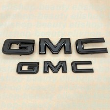 2pcs Set Front Rear Gloss Matte Black Gmc Emblems Fit 2020 Acadia 2022 Terrain