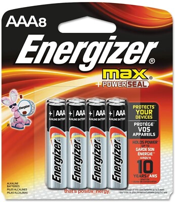 Energizer Max AA Premium Alkaline Batteries, 8-Pack Bulk 