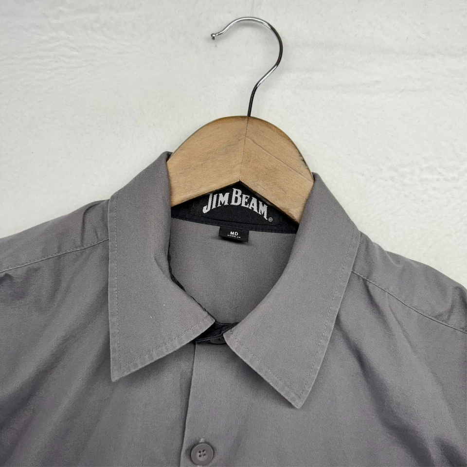 Camisa Jim Beam masculina cinza média uísque mecânica patches bordado logotipo de trabalho - Imagem 3 de 4
