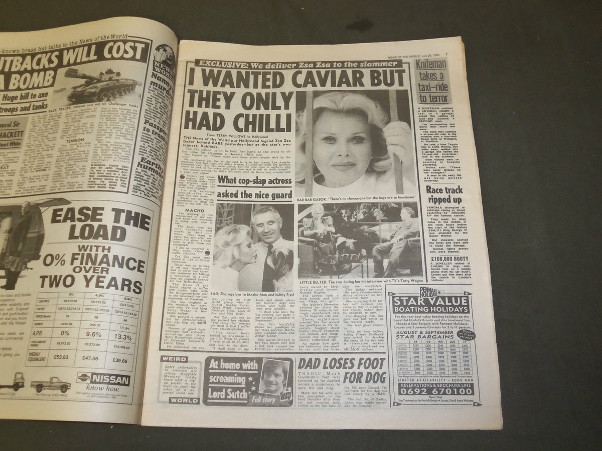 1990 JULY 20 NEWS OF THE WORLD NEWSPAPER- MURDER QUIZ FOR