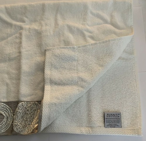 Toalla de mano de baño Avanti Linens Galaxy 100 % algodón blanca nueva - Imagen 3 de 8