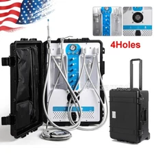 Portable Dental Mobile Delivery Unit System Air Compressor Strong Suction 4Hole