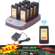 Restaurant Wireless Paging Queuing Calling System with 10 Call Coaster Pagers US
