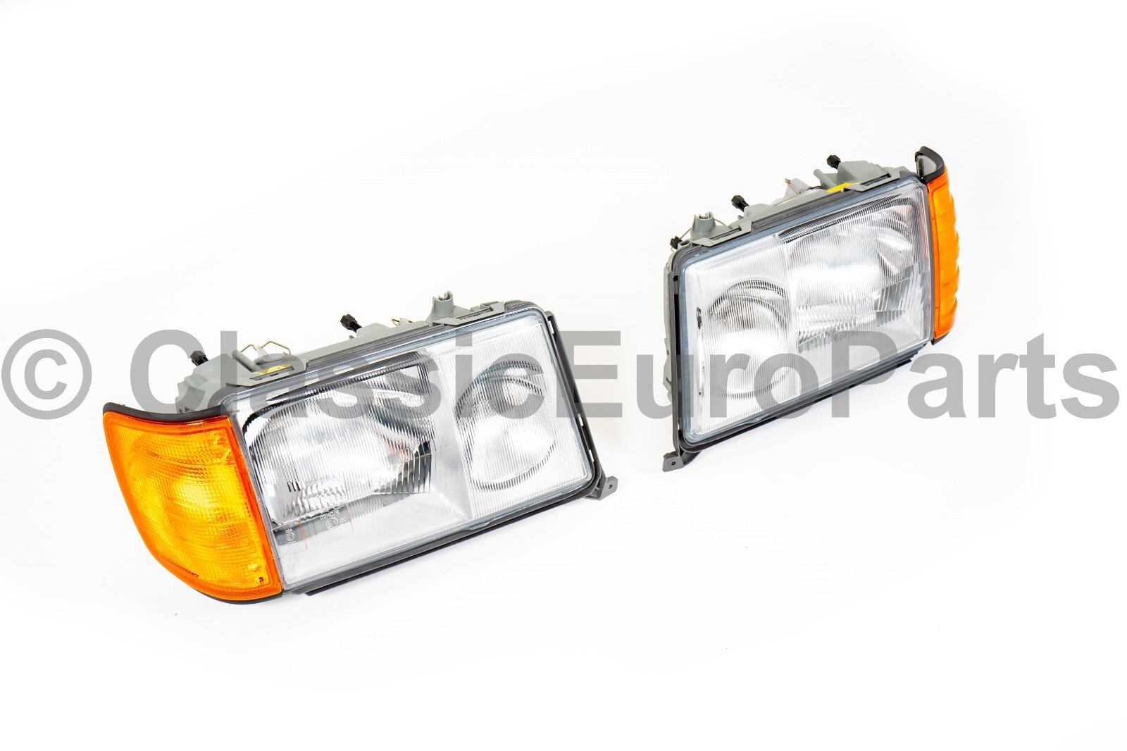 Euro Headlight set w amber indictors for Mercedes W124 MB 300 320 