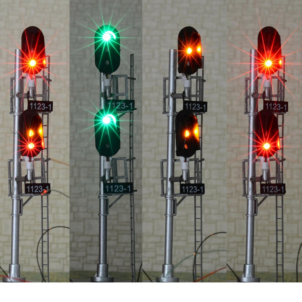 1 x HO scale 2 Head 3-color block signal intermediate point distant diverge #F2T - Image 4 of 4