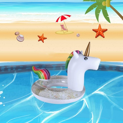 IXIR flotador inflable, flotadores de lentejuelas brillantes para piscina, anillo de piscina unicornio - Imagen 7 de 8