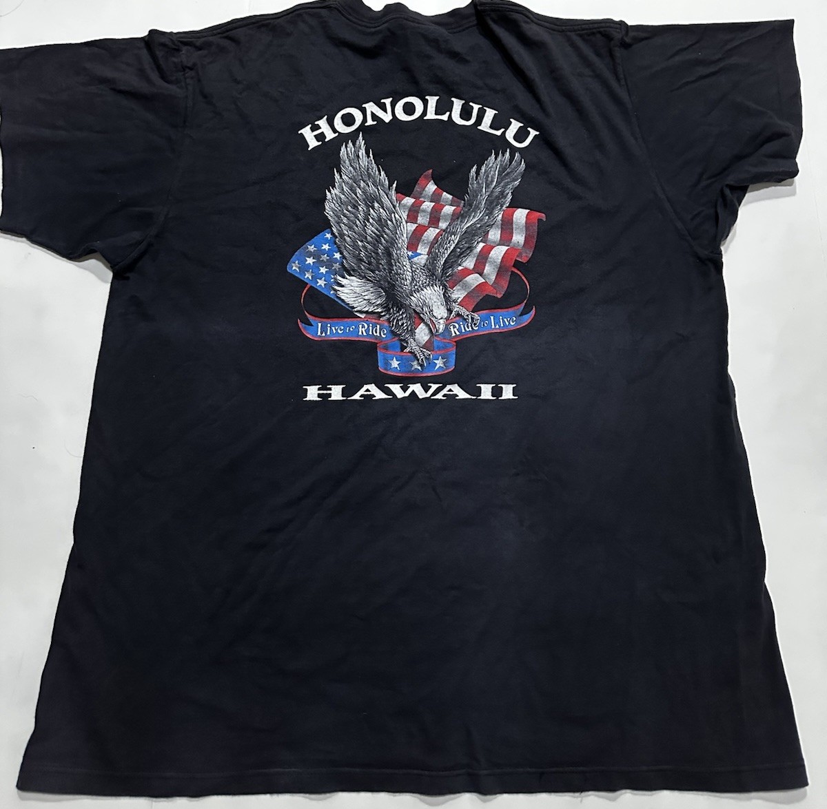 Vintage 1994 3D EMBLEM Harley Davidson T Shirt XL Honolulu Hawaii 