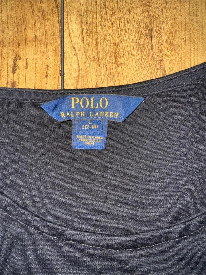 Vestido Polo Ralph Lauren Niñas Negro Calce y Acampanado Talla 12-14 Fiesta Informal Foto 3 de 3