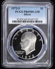 1972-S $1 Eisenhower "Ike" Silver Dollar PCGS PR 69 DCAM | Uncirculated UNC BU