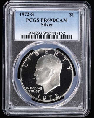 PCGS PR69DCAM 1972年 S $1 シルバー アイゼンハワー 1972-S $1 Eisenhower 