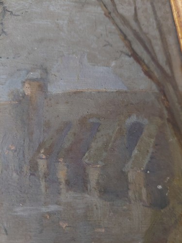 Tableau peinture huile sur panneau paysage daté Janvier 1908 - Picture 4 of 7