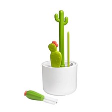 Cacti Bottle Cleaning Brush Set 4 Brushes 1 Vase
