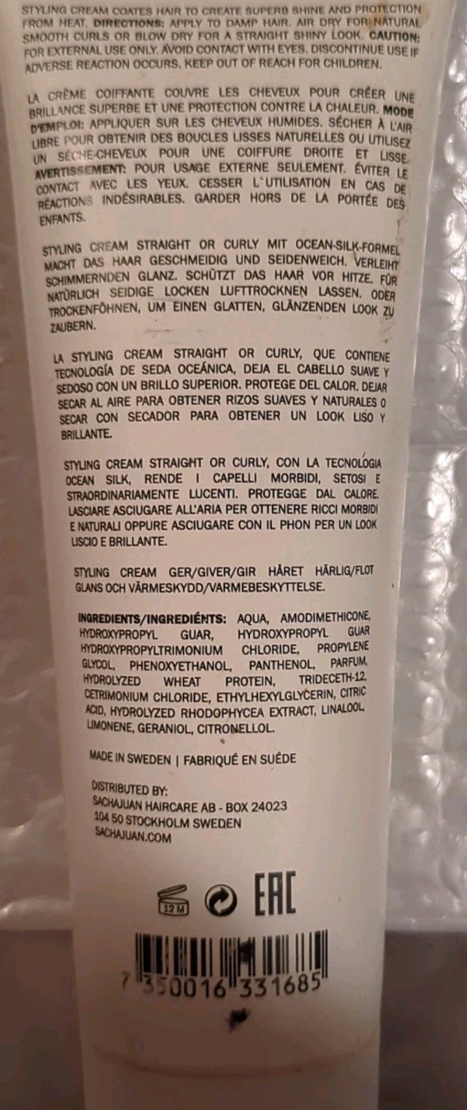 SACHAJUAN Sacha Juan Styling Cream For Straight Or Curly Hair 4.2 FL OZ