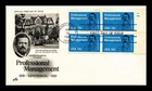US COVER PROFESSIONAL MANAGEMENT JOSEPH WHARTON FDC SCOTT 1920 PLATE BLOCK