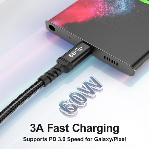 Short USB C to C Cable, 1.5ft 3.0 Type C Charger 1.5ft, Black - 第 2/7 張圖片