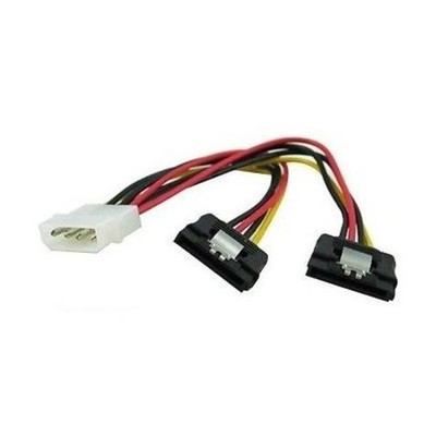 6'' 4-Pin Molex w/ Male Pins to Dual SATA Power w/Latch Splitter Adapter Cable