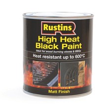 Rustins High Heat Black Paint Matt Finish Quick Drying 250ml/400ml/500ml