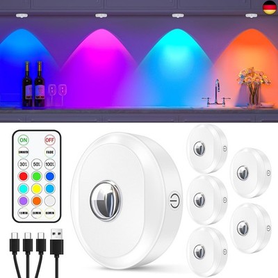 WILLED USB Aufladbar RGB LED Spots Akku mit Fernbedienung, Kabellos