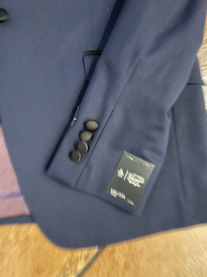 Esmoquin Original Penguin por Munsingwear Cuello Chal Mezcla Lana en Azul Marino 40 R Nuevo con Etiquetas Foto 3 de 4