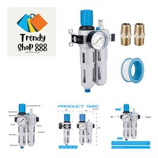 1/4" NPT High Pressure Compressed Air Filter Regulator Lubricator Combo Water...