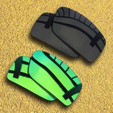 2 Pairs Polarized Lenses Replacement for-Oakley Gascan OO9014-Solid Black Green