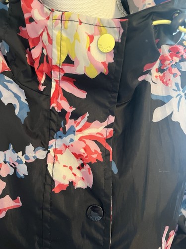 Joules Right As Rain Coat Navy Blue Floral Packable Hood Regenjacke US 14 UK 18 - Bild 4 von 16