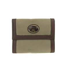 EGA Burberrys Horse Logo Canvas Leather Coin Purse Wallet Khaki/3CD0349