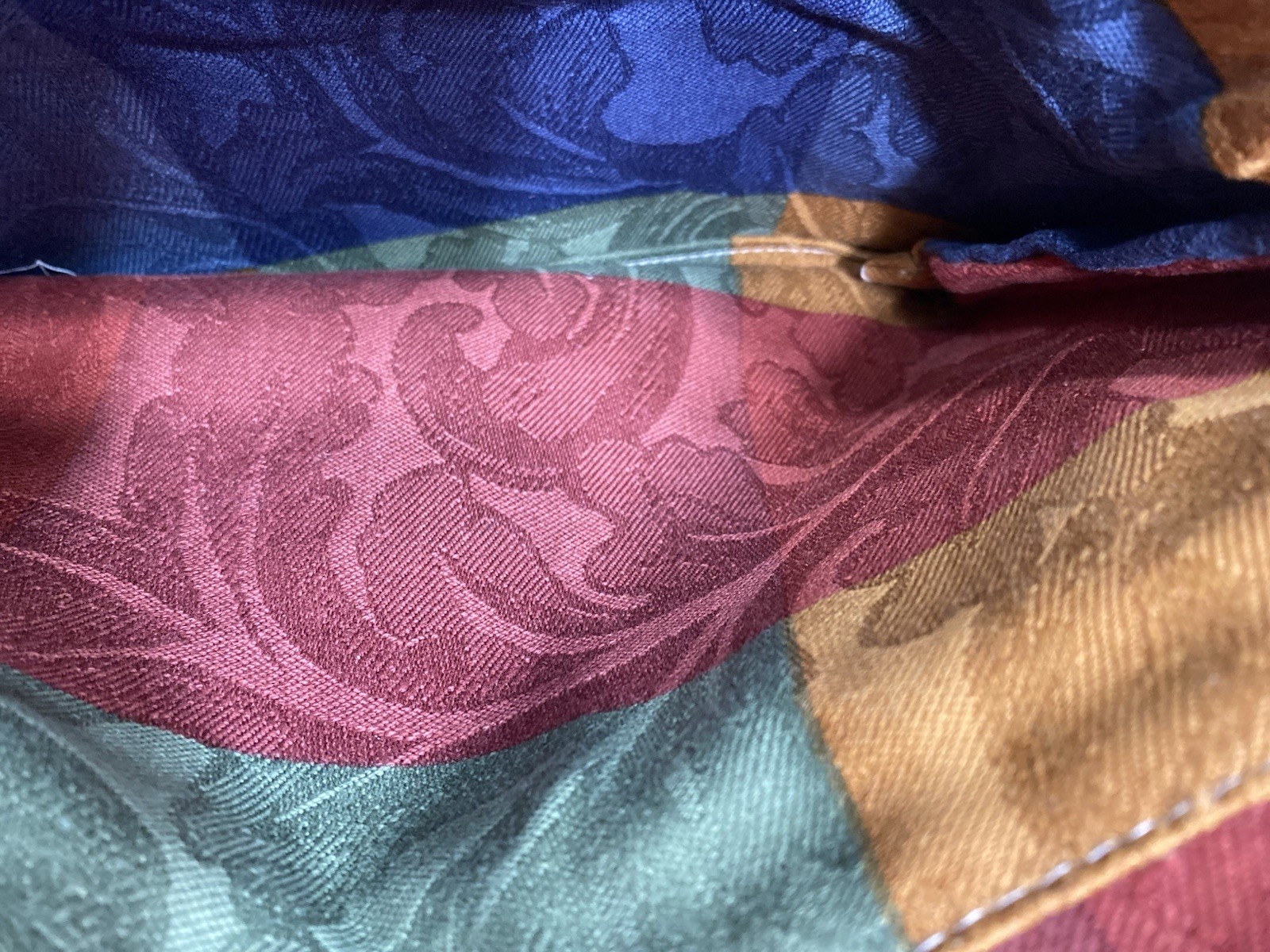 Ethenic Multicolored Patchwork Cloth Fold Over Cl… - image 10