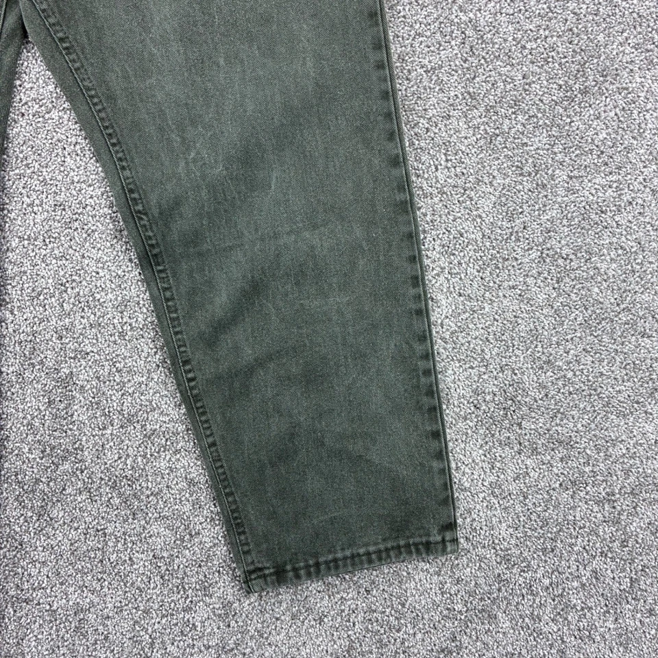 Vintage Y2k Faded Glory Jeans Mens 40x30 Olive Green Denim Baggy Leg Loose Wide - Image 3 of 4
