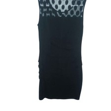 Carole Little Women's Size 12 Little Black Polka Dot Bodycon Cocktail Dress EUC