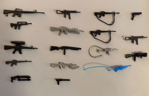 G.I. Joe character guns (assortment of 17) Vintage 1980's toy accessory
