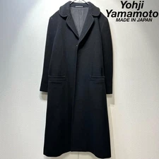 YOHJI YAMAMOTO Long Wool Cashmere Knit Dress Chesterfield Coat
