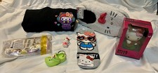 Hello Kitty lot  Kawaii Arcade T-shirt-M, Socks, Slippers, Car dash hula, Accs.