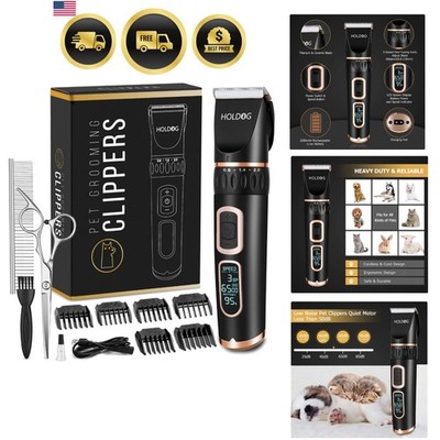 Dog Clippers Grooming Shears Heavy Duty Cordless Low Noise 3-Speed Pet Tools