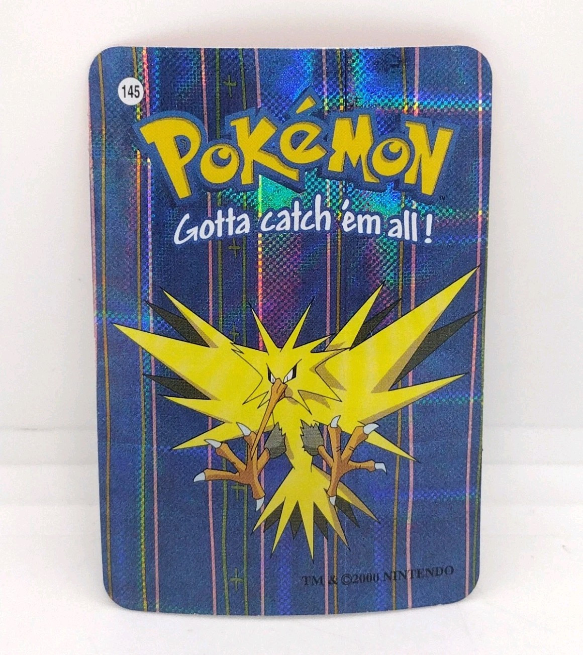 Zapdos 145 Pokemon Vending Blue Prism Teknol Holo Sticker Card
